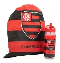 Garrafa Plástico 450ml + Mochila Tipo Saco Flamengo Presente