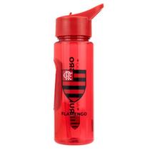 Garrafa plástico canudo 700ml - flamengo