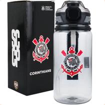 Garrafa Plástico Com Canudo 650ml Corinthians REF. DF66081 Garrafa Plástico Com Canudo 650ml Corinthians REF. DF66081