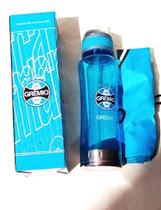 Garrafa Plástico e Inox Squeeze do Gremio 700ml com mochila saco