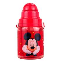 Garrafa Plástico Escola Vermelho Mickey 600ml - Disney
