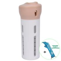 Garrafa Portátil 4 em 1 Dispenser Viagem 30 ml Rosa + Chaveiro CBRN18352 - COMMERCE BRASIL