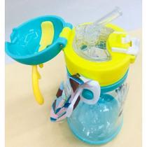 Garrafa Portátil Fofa Desenho Animado Transparente com Alça (Verde) Garrafa Portátil Fofa Desenho Animado Transparente com Alça (Verde)