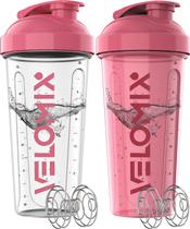 Garrafa Protein Shaker VELOMIX 800mL, pacote com 2 unidades com batedor de arame Garrafa Protein Shaker VELOMIX 800mL, pacote com 2 unidades com batedor de arame