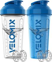 Garrafa Protein Shaker VELOMIX 800mL, pacote com 2 unidades com batedor de arame Garrafa Protein Shaker VELOMIX 800mL, pacote com 2 unidades com batedor de arame