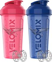 Garrafa Protein Shaker VELOMIX 800mL, pacote com 2 unidades com batedor de arame Garrafa Protein Shaker VELOMIX 800mL, pacote com 2 unidades com batedor de arame