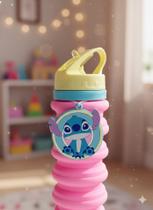 Garrafa Puket Infantil Retrátil Dobrável Lilo E Stitch Rosa Garrafa Puket Infantil Retrátil Dobrável Lilo E Stitch Rosa