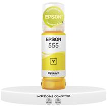 Garrafa Refil De Tinta Original Epson Amarelo T555 Ecotank T555420 Compatível L8160 L8180