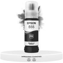 Garrafa Refil De Tinta Original Preta Epson T555 Ecotank T555120 Compatível L8160 L8180