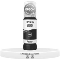 Garrafa Refil De Tinta Original Preta Epson T555 Ecotank T555120 Compatível L8160 L8180