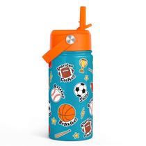 Garrafa SANDJEST 350ml de aço inoxidável isolada para crianças com palha