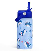 Garrafa SANDJEST Kids Isolada de Aço Inoxidável 355ml de Palha