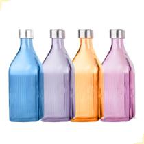 Garrafa Scotch 1 Litro Vidro Filete Colorida Água Suco