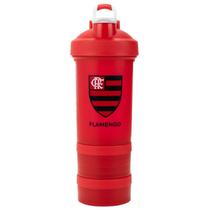 Garrafa shakeira mola 2 compartimentos 500ml - flamengo