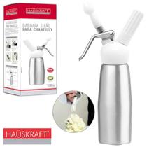 garrafa sifao de aluminio para chantilly 3 bicos + escova e acessorios hauskraft 500ml 7 pecas