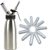 Garrafa Sifão Para Chantilly Inox 500 Ml + 10 Capsulas Refil