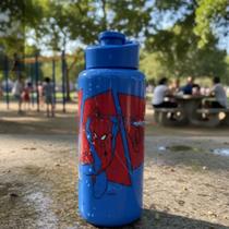 Garrafa Spiderman Squeeze 1Litro Homem Aranha Garrafinha Plástica Infantil Volta as Aulas
