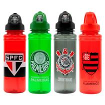 Garrafa Squeese Time Futebol Oficial 700ml Esporte c/ Canudo