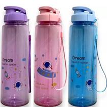 Garrafa Squeez Plastica Esportiva 450ml Azul Rosa Roxo Astronauda Dream Space Sortidas Cim