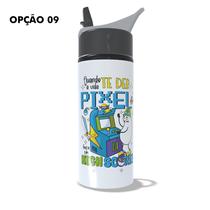 Garrafa Squeeze 600ml Frases Retrô Vintage Nostalgia Anos 80 Anos 90