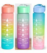 Garrafa Squeeze 990ml com Marcador de Horas Motivacional, Academia e Dia a Dia