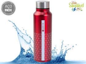 Garrafa Squeeze Aço Inox 750ml Garrafinha Fitness Água Academia Bike Futebol cor:vermelho