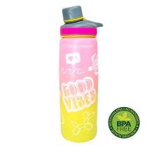 Garrafa Squeeze Aço Inoxidável Gold Sports Good Happy - 750ml BPA-FREE