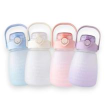 Garrafa Squeeze Água c Canudo Alça Colorido Motivacional1,3L