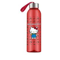 Garrafa Squeeze Alça Vermelha Tampa Inox Hello Kitty 800ml