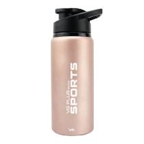 Garrafa Squeeze Alumínio Brilhante Com Trava 750ml Academia Vg+ Salmão