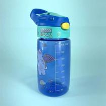 Garrafa Squeeze Canudo Infantil Plástico Garrafinha de água Infantil Escolar Viagem Trava - 450ml