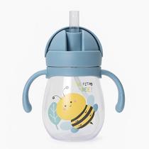 Garrafa Squeeze Copo Infantil Antivazamento com Alças Ergonômicas Treinamento para Criança Baby Bebê 350ML Cor:Azul