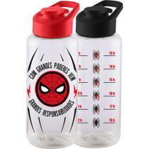 Garrafa Squeeze de 1 Litro De Plastico Spiderman Motivacional Homem Aranha