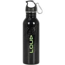 Garrafa squeeze de aço inoxidável com mosquetão Loud Luxcel 750 ml - preta