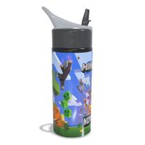 Garrafa Squeeze de Alumínio Minecraft Infantil Escolar 600ml