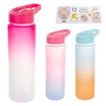 Garrafa Squeeze De Plastico As Emborrachado Com Adesivo + Tampa Flip Top E Alca 700Ml - INTERPONTE