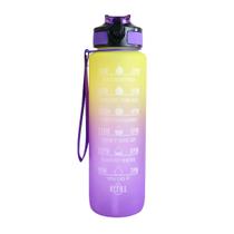 Garrafa squeeze de plástico motivacional com canudo 1 litro