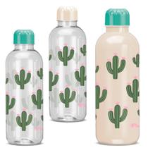 Garrafa squeeze de plastico pet refil cactos 600ml Garrafa squeeze de plastico pet refil cactos 600ml