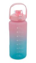 Garrafa Squeeze Em Policarbonato Degradê Rosa E Azul 2 Litros Lyor