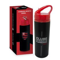 Garrafa Squeeze Flamengo C/ Canudo Oficial Alumínio 500ml - Brasfoot Presentes