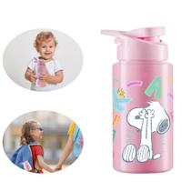 Garrafa Squeeze Infantil 500ml Snoopy Rosa Ideal para Crianças levar a escola Garrafa Squeeze Infantil 500ml Snoopy Rosa Ideal para Crianças levar a escola