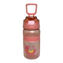 Garrafa Squeeze Infantil Colorida Com Alça E Canudo 600ml - TOP ÚTIL