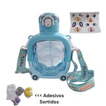 Garrafa Squeeze Infantil Quadrada Ursinho com Alça 900 ml. HM-489