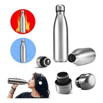 Garrafa Squeeze Inox Térmica 500ml Academia Frio Quente Água Prateado Inox Garrafa Squeeze Inox Térmica 500ml Academia Frio Quente Água Prateado Inox