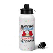 Garrafa Squeeze MQ Gamer Funny - Nascido pra Jogar V Game Garrafa Squeeze MQ Gamer Funny - Nascido pra Jogar V Game