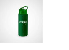 Garrafa Squeeze Palmeiras Com Canudo Alumínio Licenciado Academia 500ml - BRASFOOT Garrafa Squeeze Palmeiras Com Canudo Alumínio Licenciado Academia 500ml - BRASFOOT