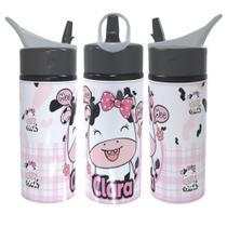 Garrafa Squeeze Personalizada com Nome Vaquinha Fofa Volta ás Aulas 600ml Garrafa Squeeze Personalizada com Nome Vaquinha Fofa Volta ás Aulas 600ml