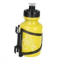 Garrafa Squeeze Plast Amarelo Com Tampa e Suporte 300Ml
