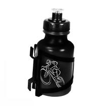 Garrafa Squeeze Plast Preto Com Tampa e Suporte 300Ml