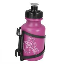 Garrafa Squeeze Plast Rosa Com Suporte 500Ml